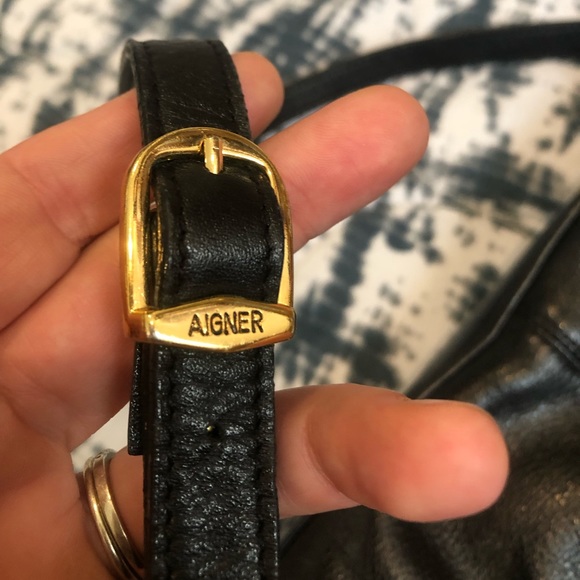 🎉🎉Host Pick🎉🎉Vintage 80s ETIENNE AIGNER USA BLACK LEATHER CLASSIC PURSE - Picture 9 of 13